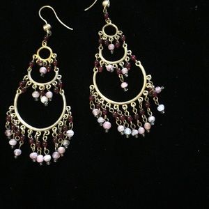 Semi Precious Stone hanging earings